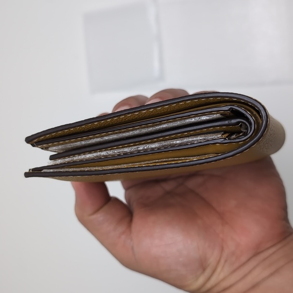 Coach 74991 Men's Compact ID Calf Bifold Wallet Gunmetal/Flax - Picture 6 of 12